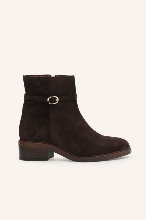 Kahve Süet Tokalı Bilek Boy Bot 