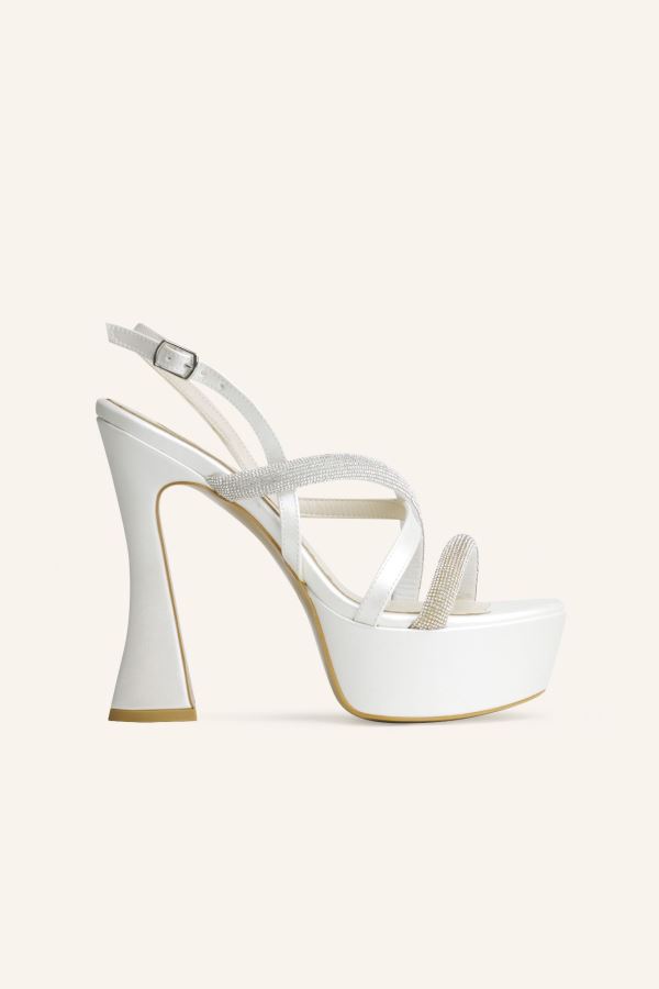 Platform Topuklu Gelin Ayakkabısı
